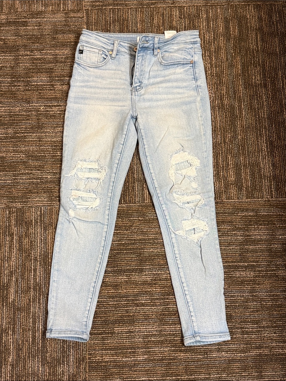 KanCan Light Wash Distressed High-Rise Slim Jeans
